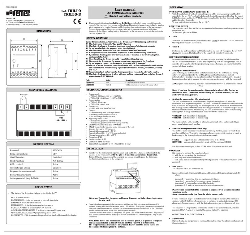 Vemer TRILLO user manual