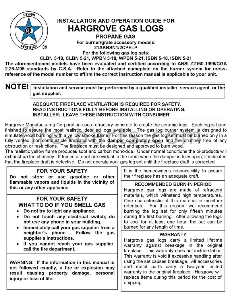 Hargrove CLBN 5-18 Operating instructions