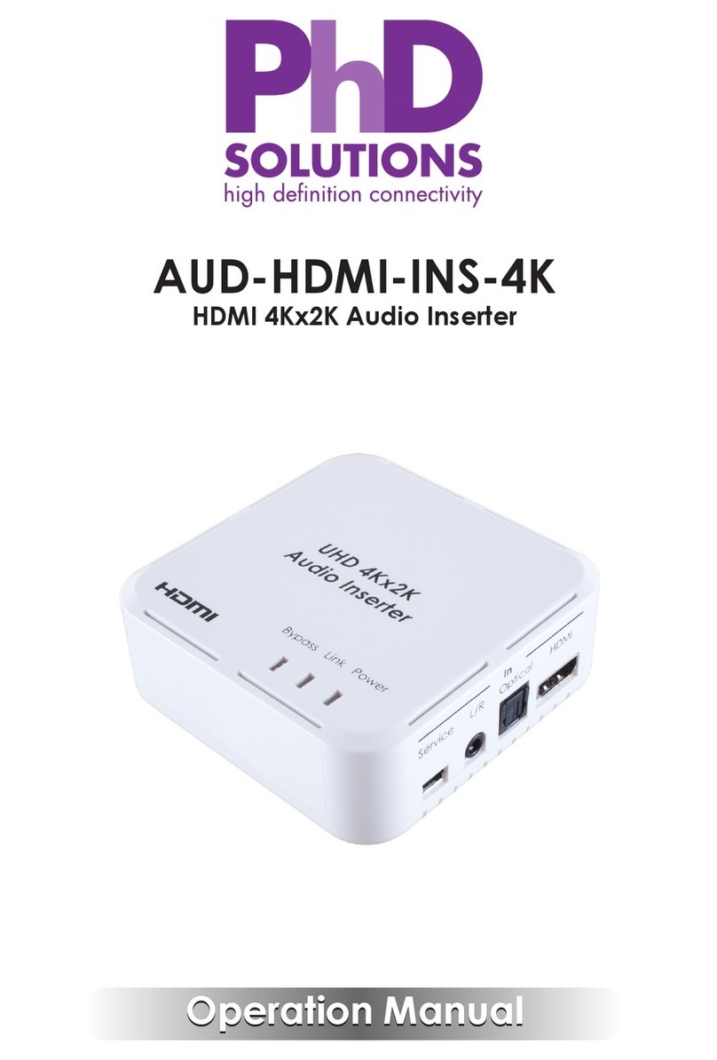 PhDsolutions AUD-HDMI-INS-4K Operation manual