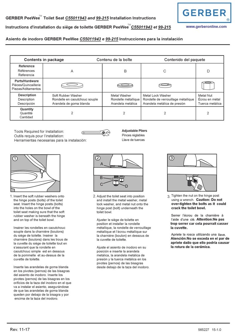 Gerber PeeWee C55011943 installation instructions