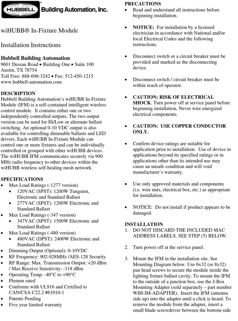 Hubbell wiHUBB installation instructions