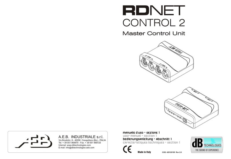 dB Technologies RDNET Control 2 user manual dB Technologies RDNET Control 2 user manual