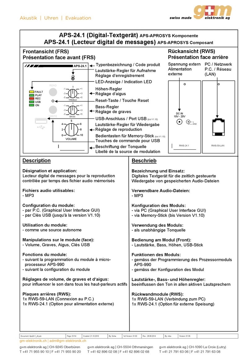 G+M Elektronik APS-24.1 User manual