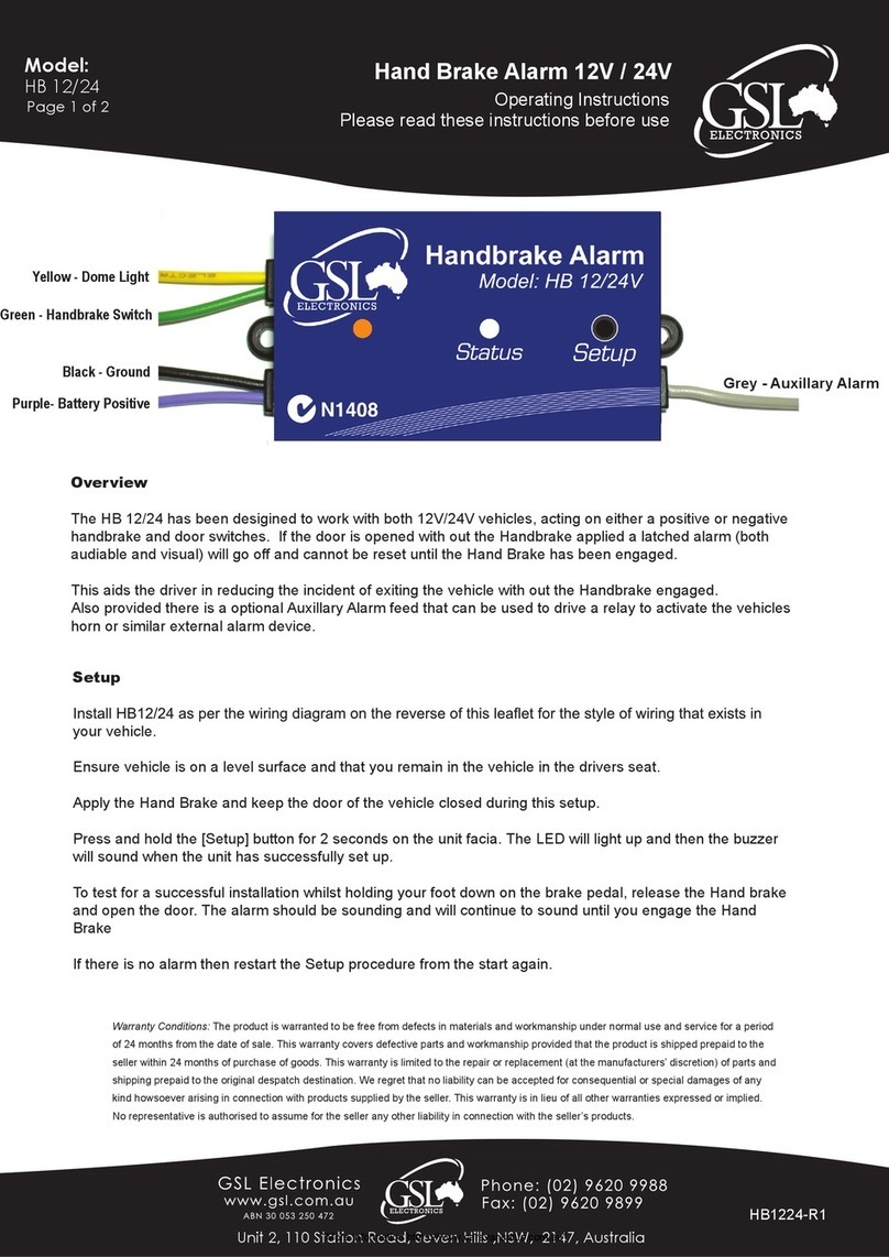GSL electronics HB 12/24 operating instructions GSL electronics HB 12/24 operating instructions