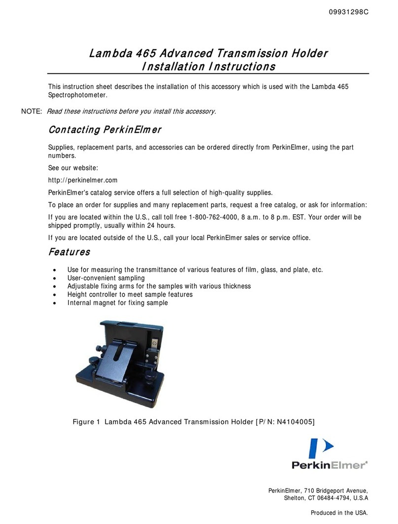 PerkinElmer Lambda 465 User manual