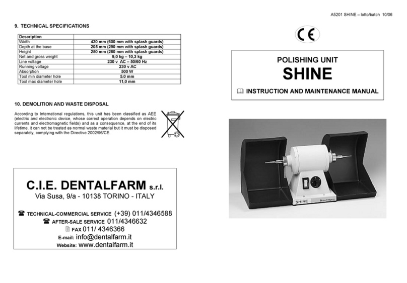 dentalfarm SHINE Instruction and maintenance manual