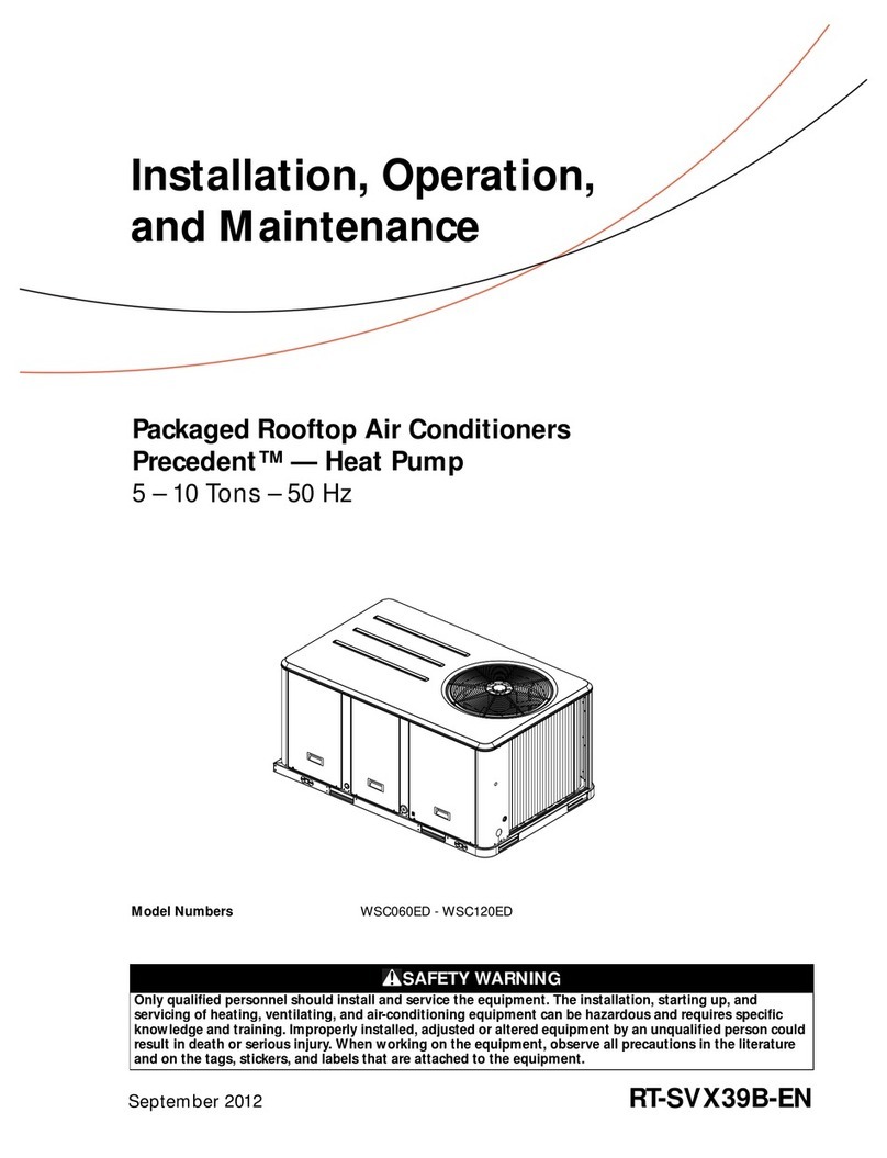 Trane Precedent WSC060ED Installation and operating instructions