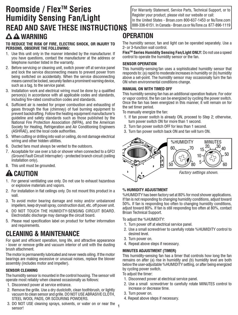 Broan Flex Series User manual
