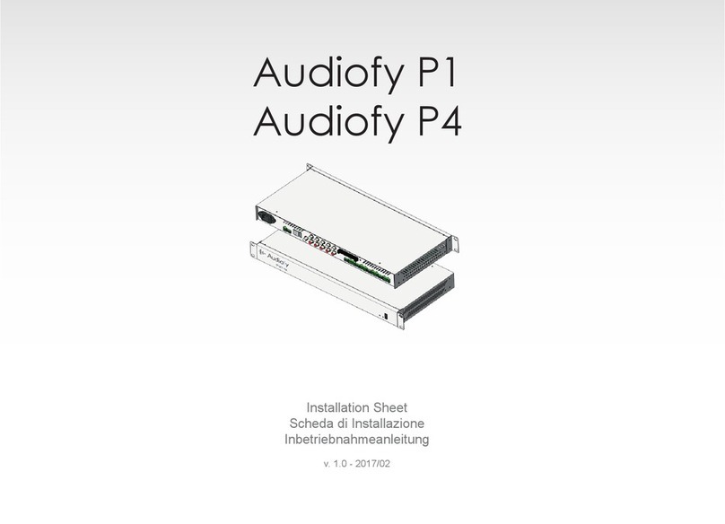 Thinknx Audiofy P1 Installation sheet Thinknx Audiofy P1 Installation sheet