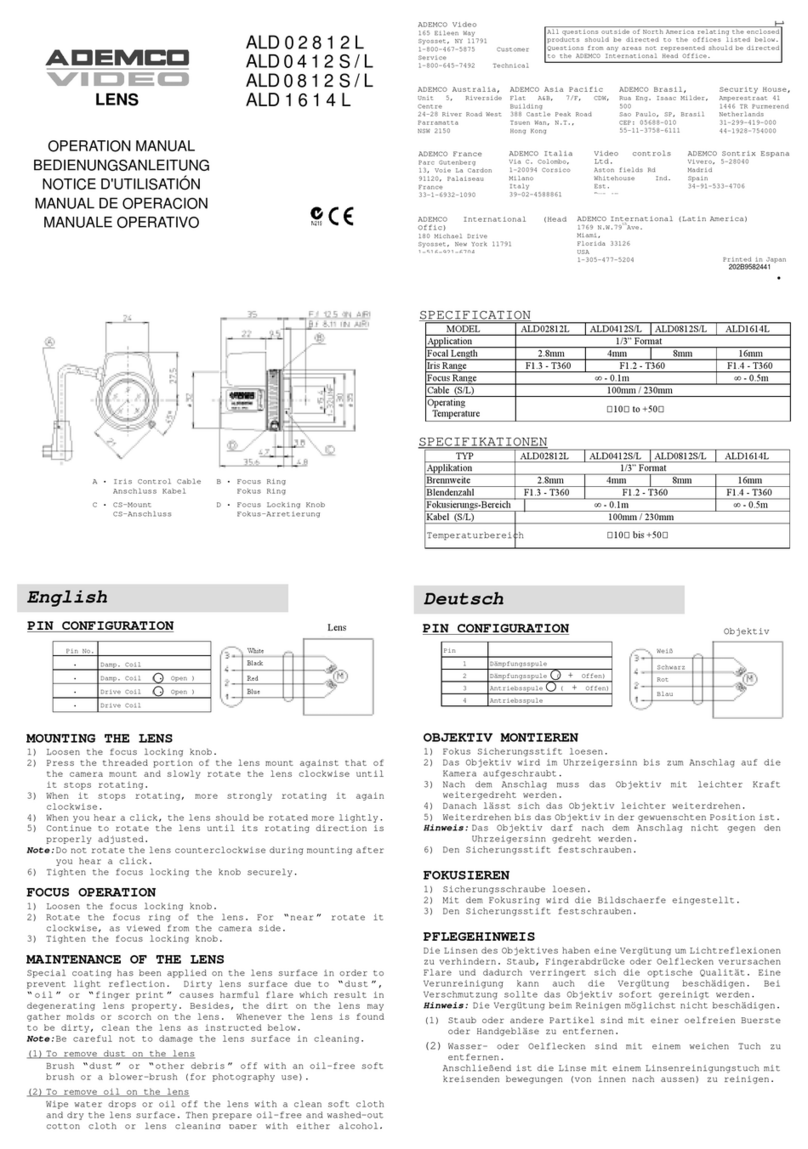ADEMCO VIDEO ALD02812L User manual