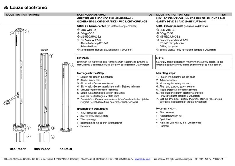 Leuze UDC-1300-S2 Mounting instructions Leuze UDC-1300-S2 Mounting instructions