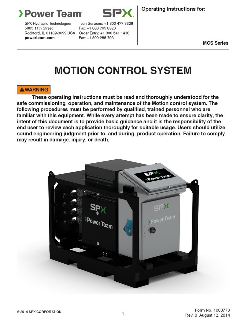 SPX Power Team MCS Series operating instructions