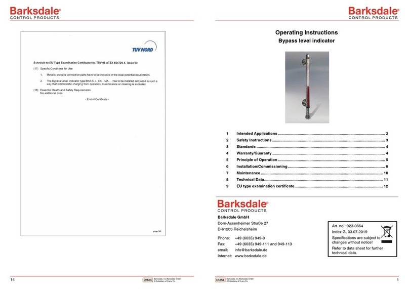 Barksdale BNA 21 User manual