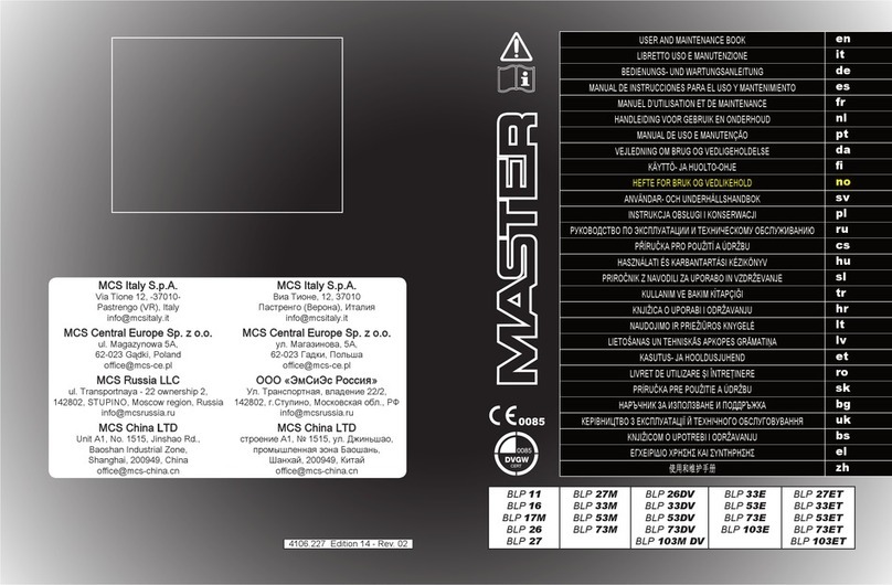 Master BLP 11 User and Maintenance Book