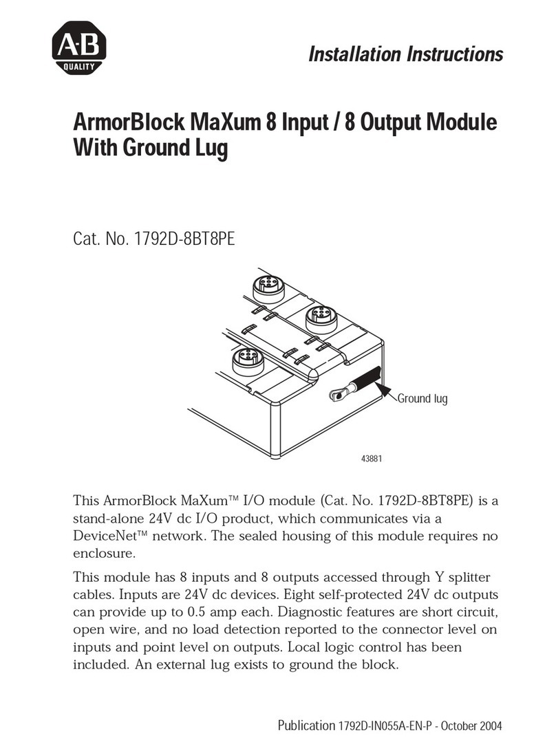 Rockwell Automation ArmorBlock MaXum 1792D-8BT8PE installation instructions