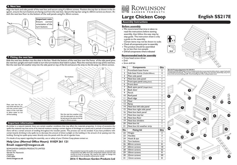 Rowlinson Large Chicken Coop Assembly instructions