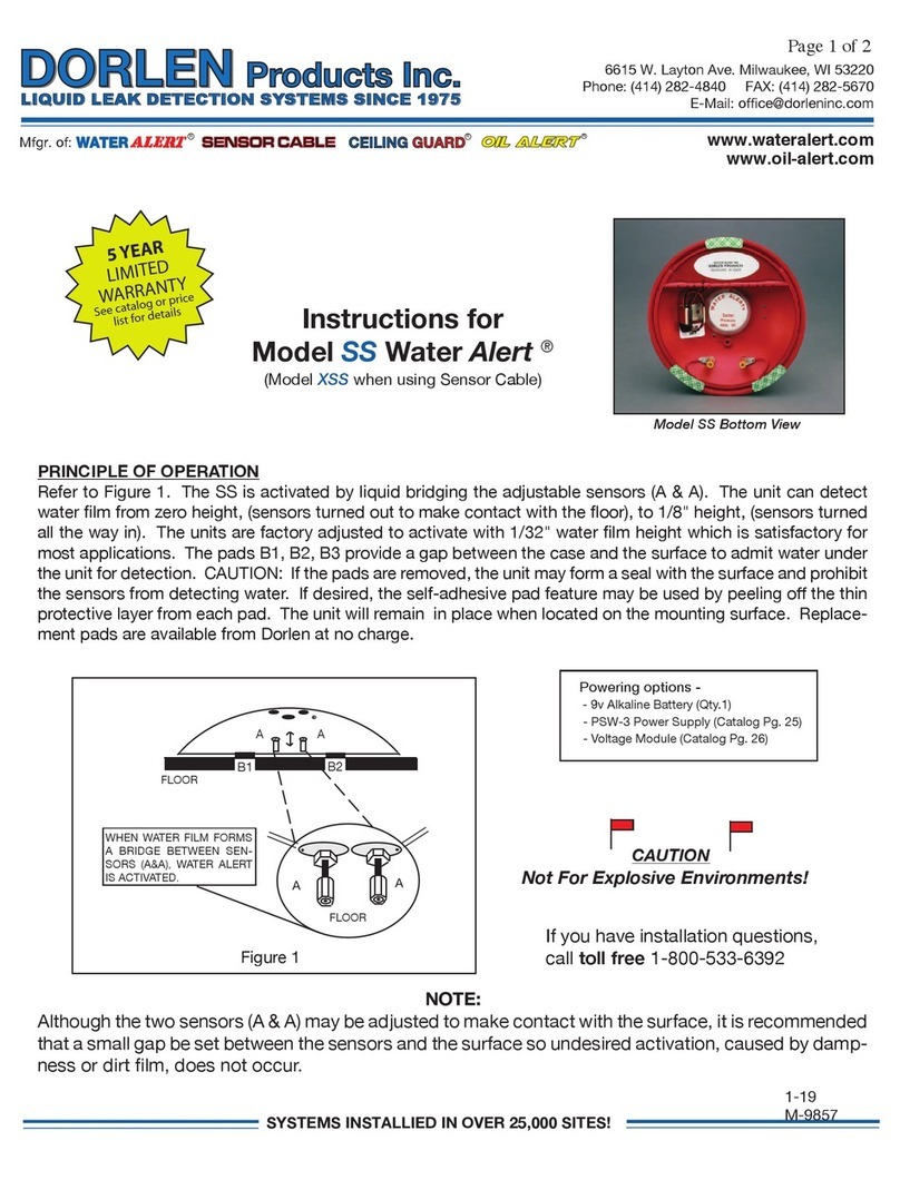 Dorlen SS Water Alert instructions