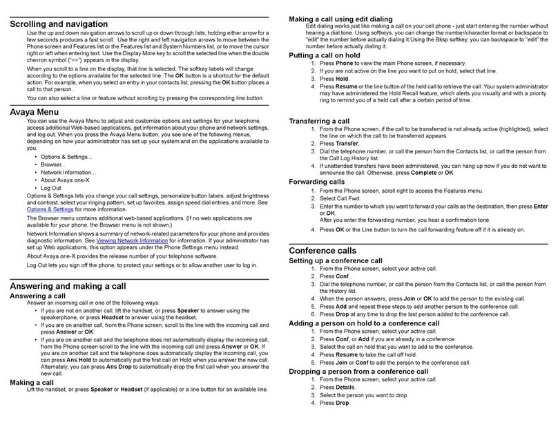Avaya 9601 User manual