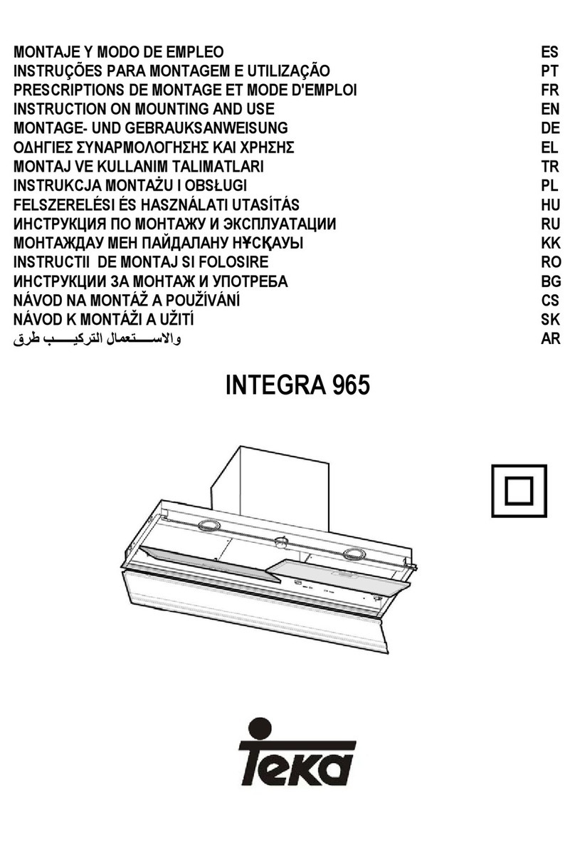 Teka INTEGRA 965 Instructions for mounting and use Teka INTEGRA 965 Instructions for mounting and use