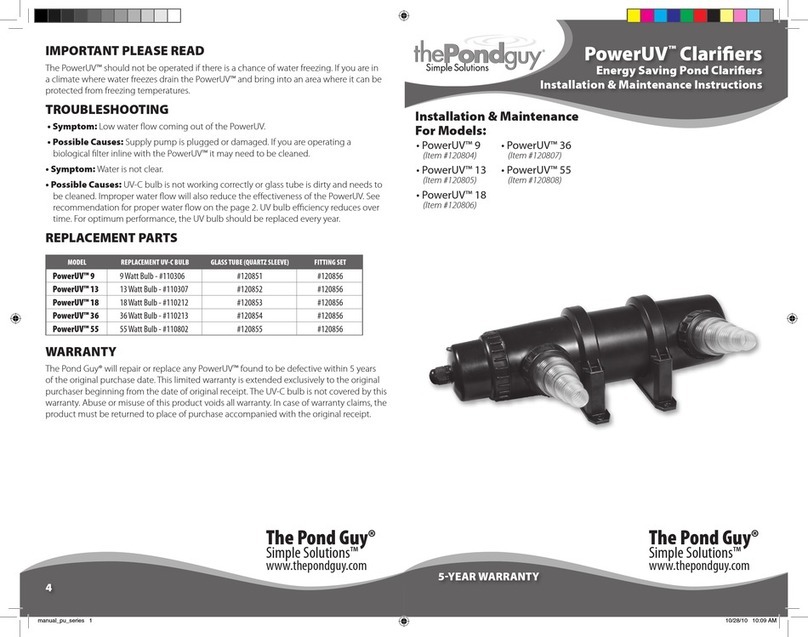 ThePondguy PowerUV Series Maintenance and service guide