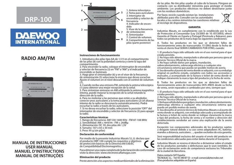 Daewoo DRP-100 User manual