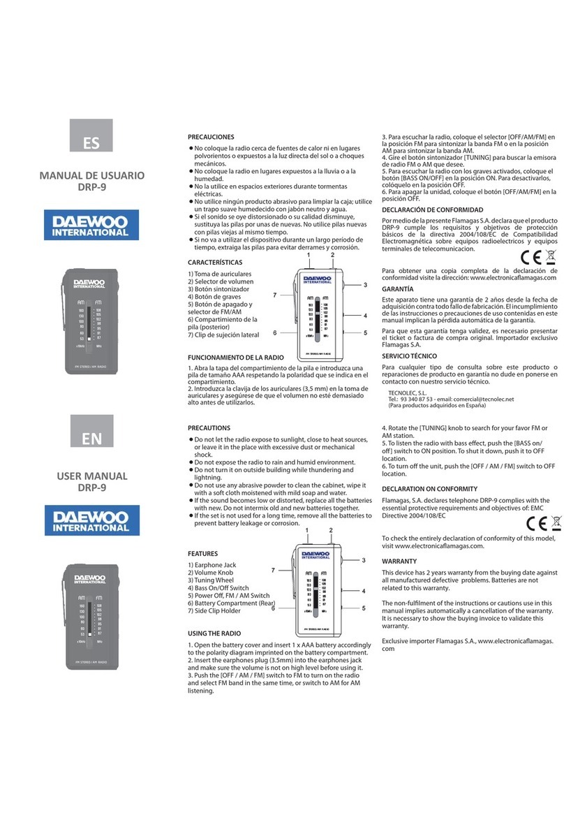 Daewoo DRP-9 User manual