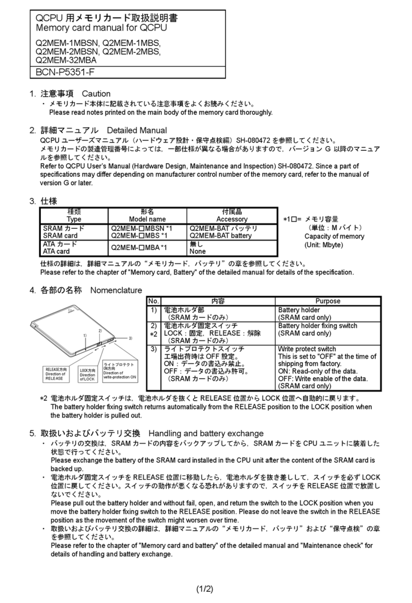 Mitsubishi Electric Q2MEM-1MBSN User manual