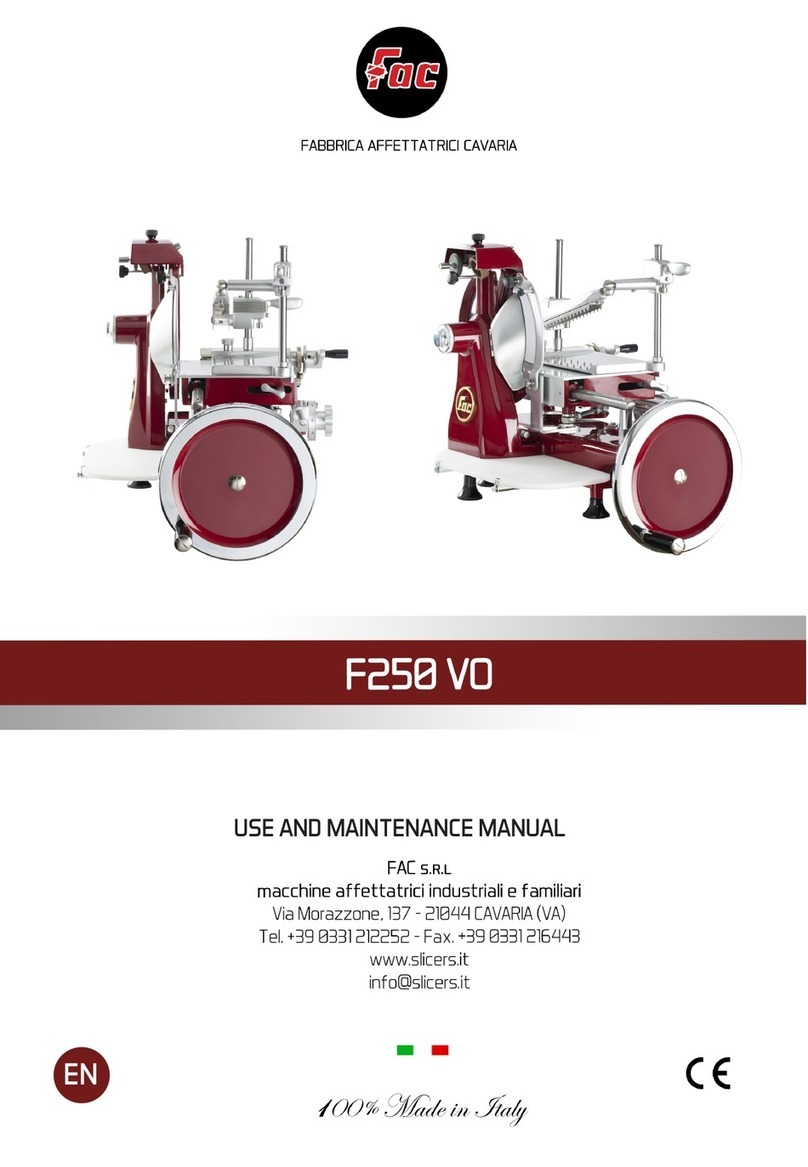 Fac F250 VO Use and maintenance manual