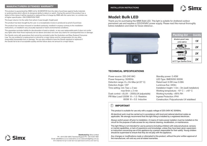 SImx Bulk LED installation instructions SImx Bulk LED installation instructions