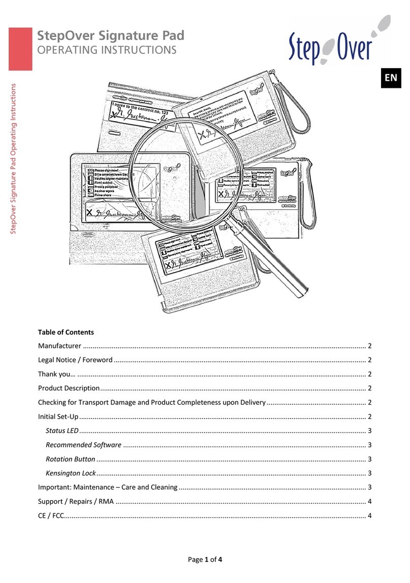 StepOver Signature Pad User manual