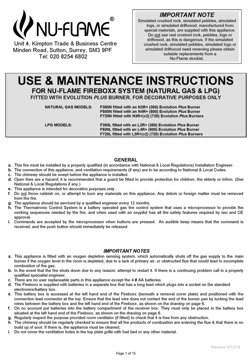 Nu-Flame F350N Use & maintenance instructions