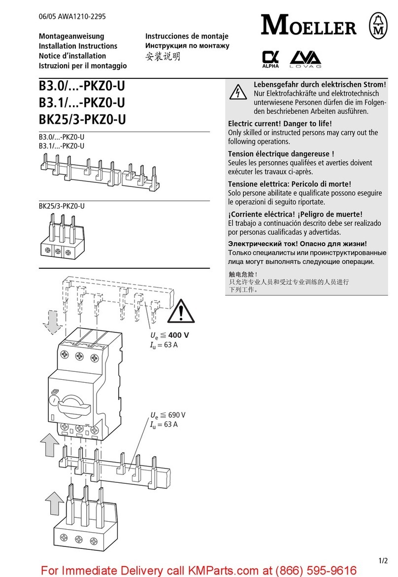 Moeller B3.0 PKZ0-U Series User manual Moeller B3.0 PKZ0-U Series User manual