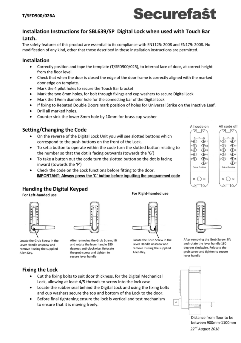 Securefast SBL639/SP User manual