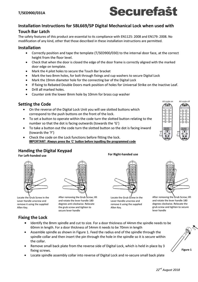 Securefast SBL669/SP User manual