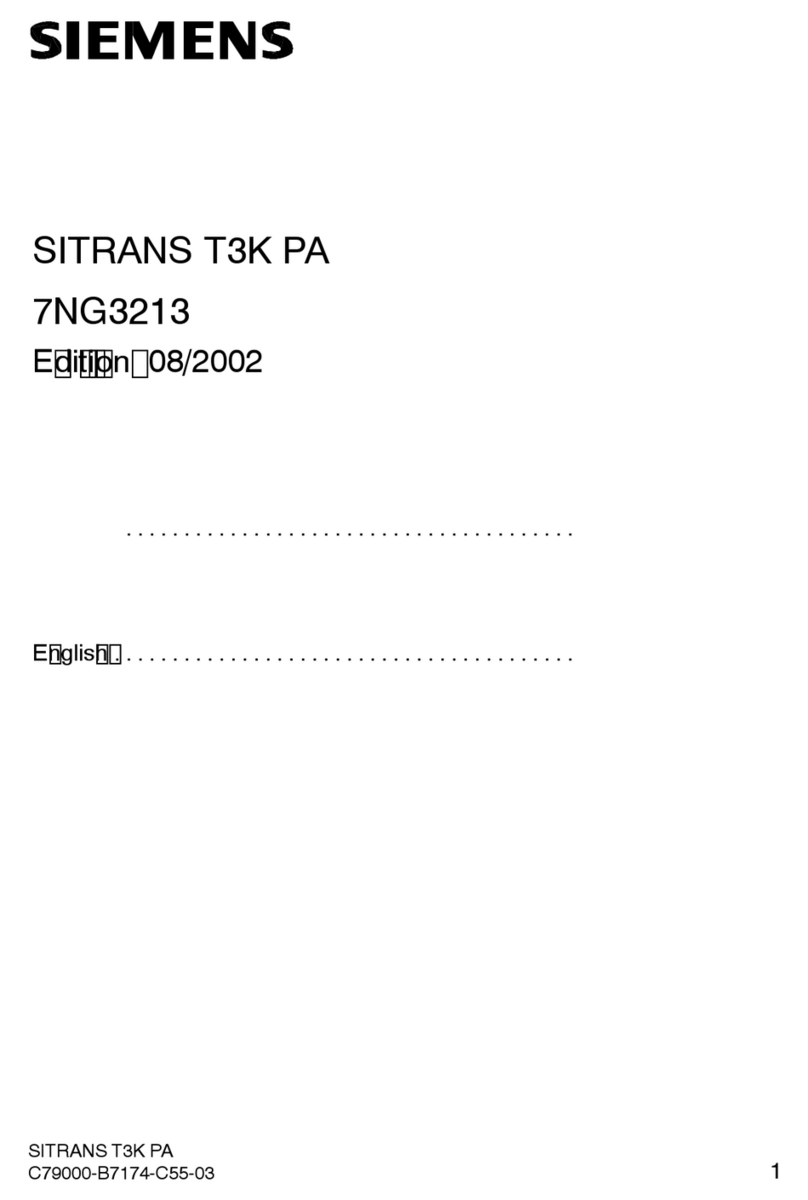 Siemens SITRANS T3K PA 7NG3213 manual Siemens SITRANS T3K PA 7NG3213 manual