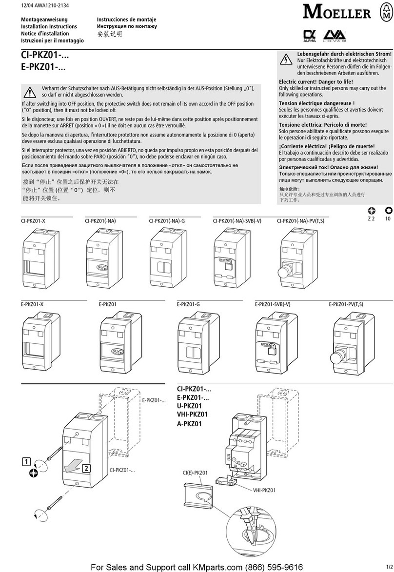 Moeller CI-PKZ01 Series installation instructions Moeller CI-PKZ01 Series installation instructions