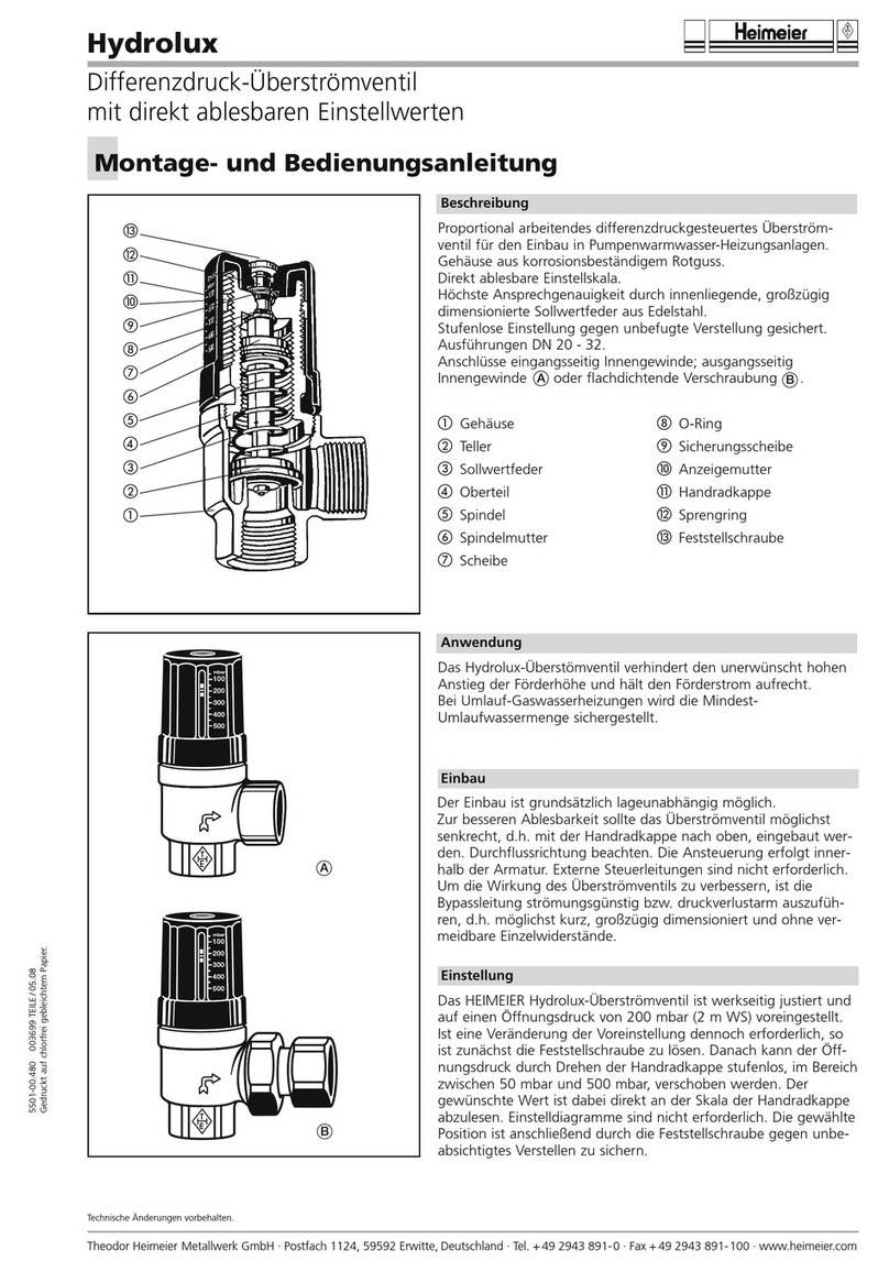 Heimeier Hydrolux DN 20 Installation and operating instructions
