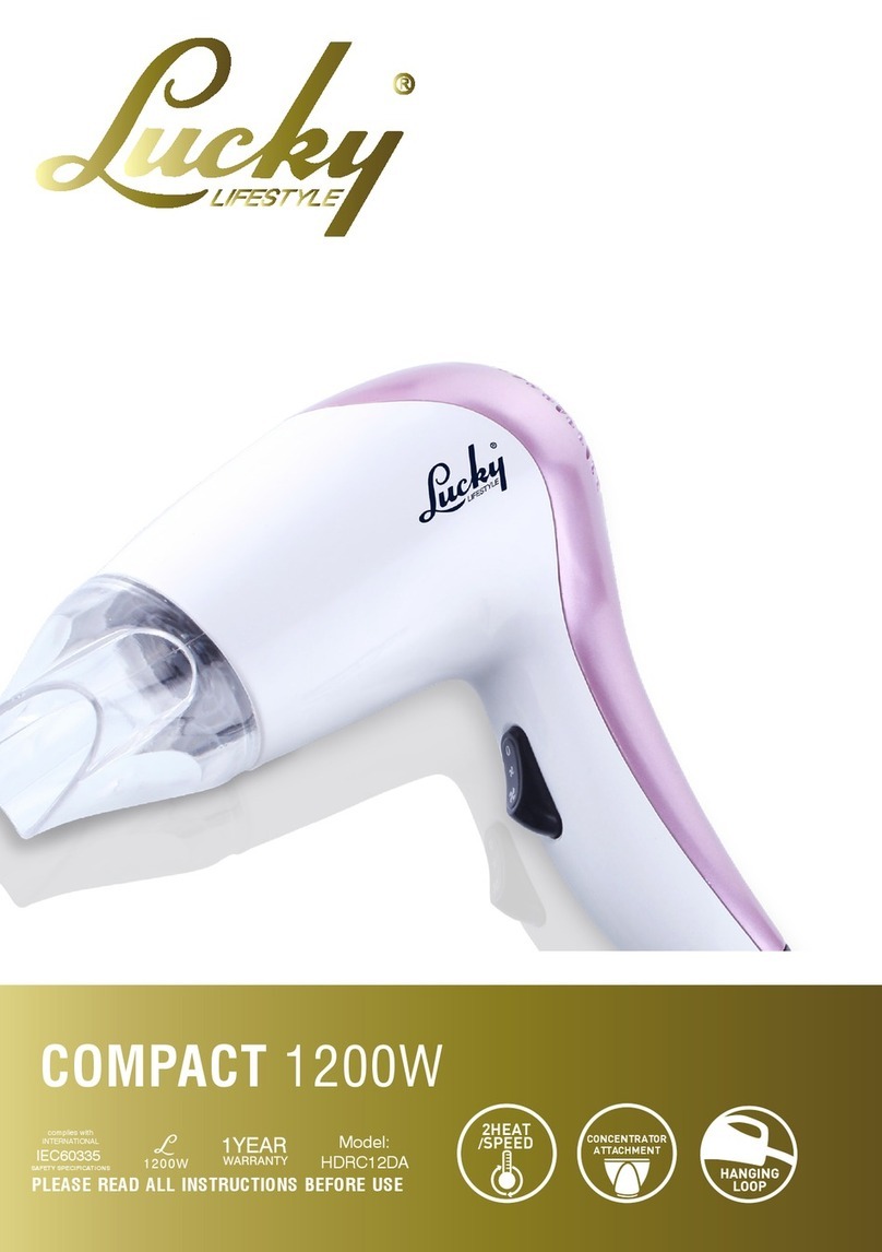 Lucky Lifestyle COMPACT 1200W HDRC12DA quick start guide