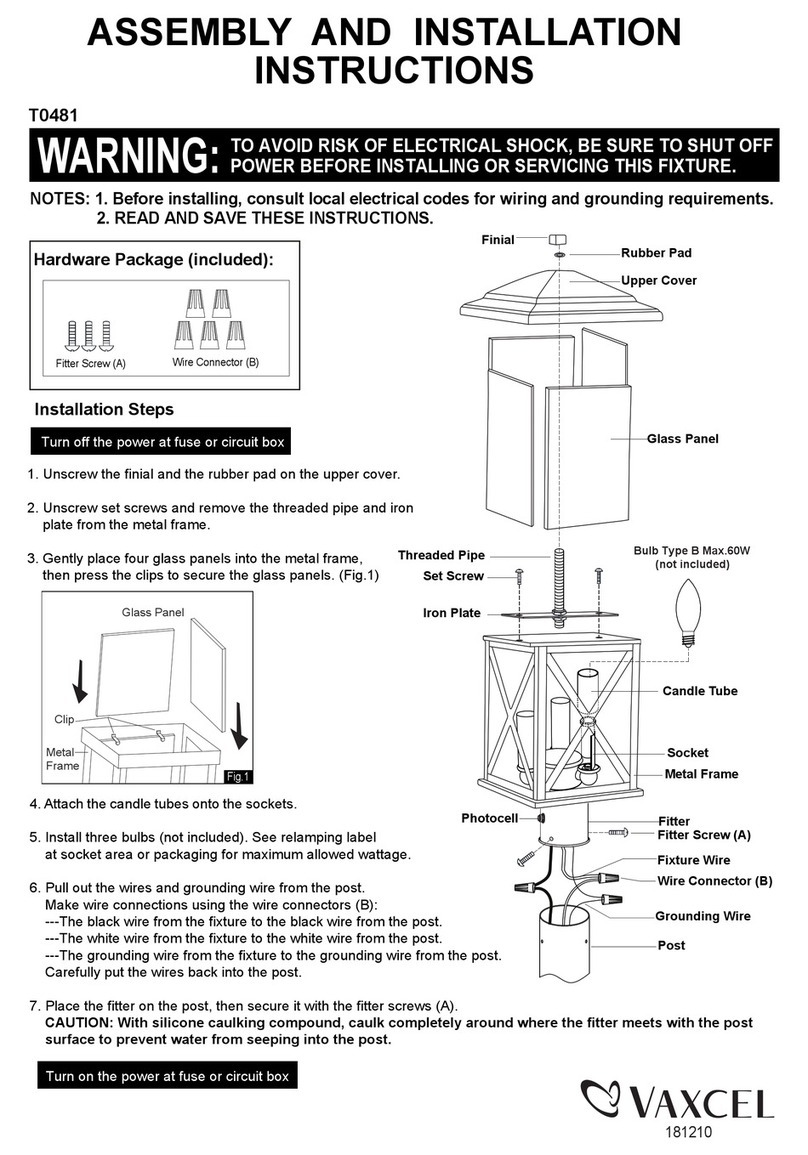 Vaxcel T0481 Instruction manual