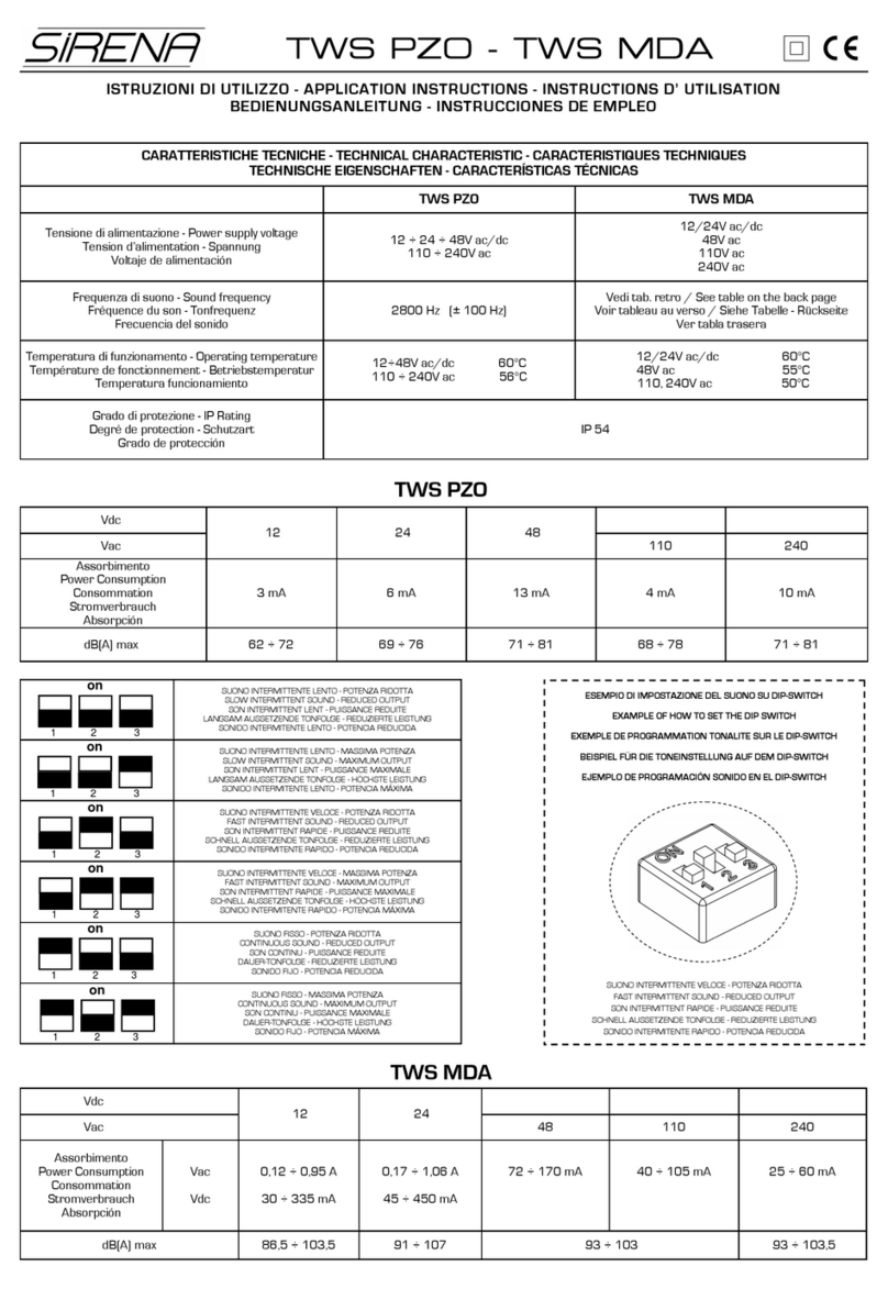 Sirena TWS PZO Application Instructions