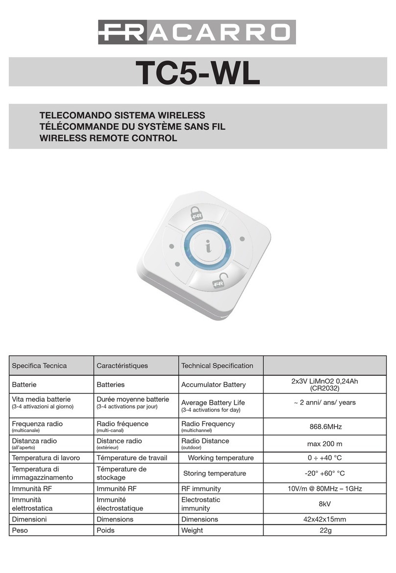 Fracarro TC5-WL quick start guide