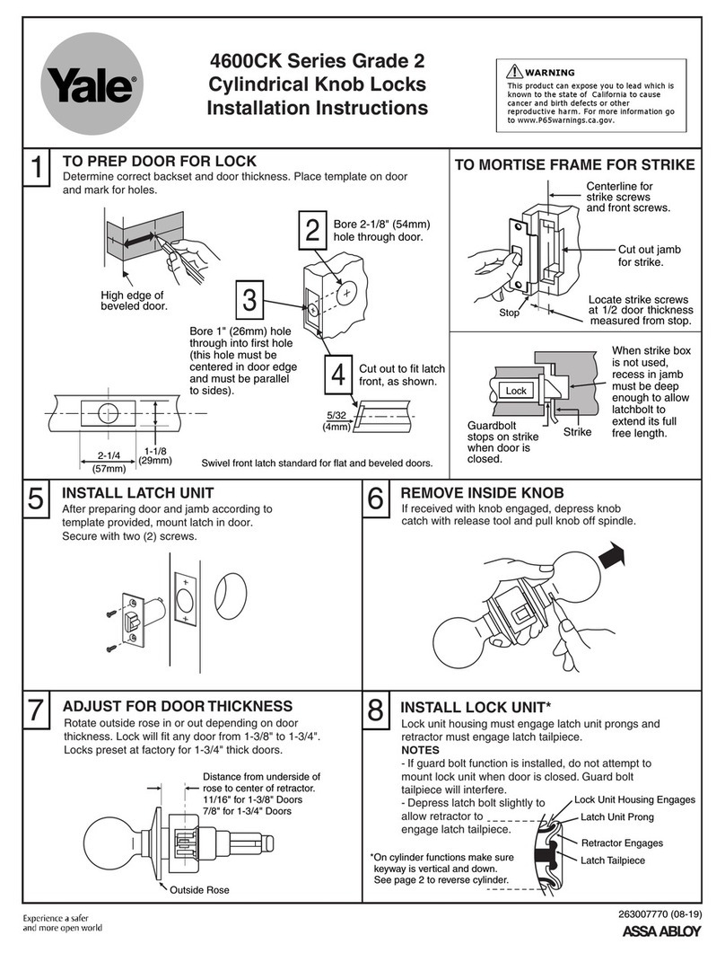Assa Abloy YALE 4600CK Series User manual