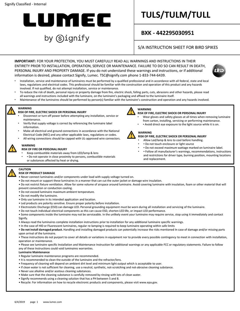 SIGNIFY LUMEC TULS instruction sheet