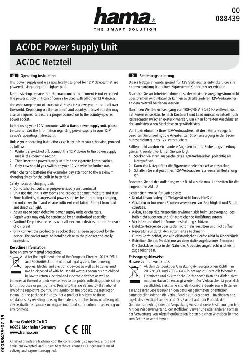 Hama 088439 operating instructions Hama 088439 operating instructions