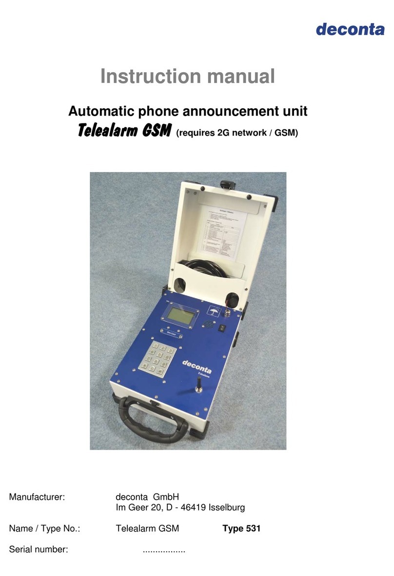deconta Telealarm GSM User manual