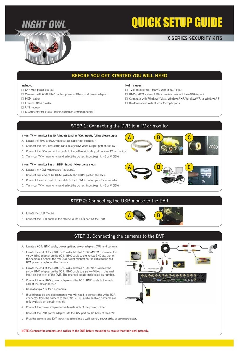 Night Owl X Series Quick setup guide