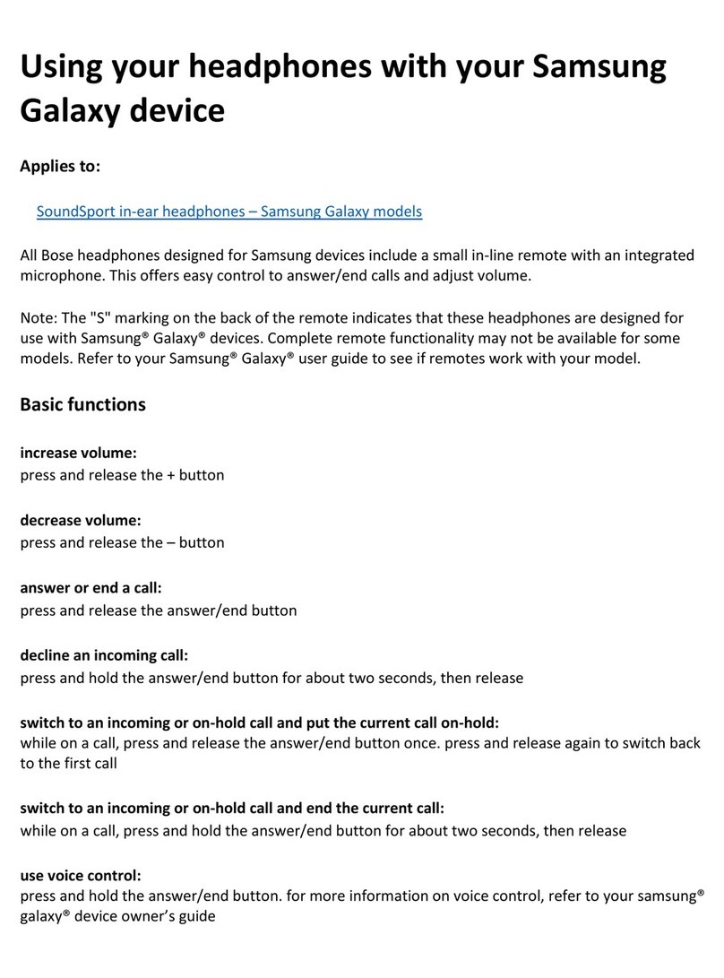 Bose SoundSport quick start guide