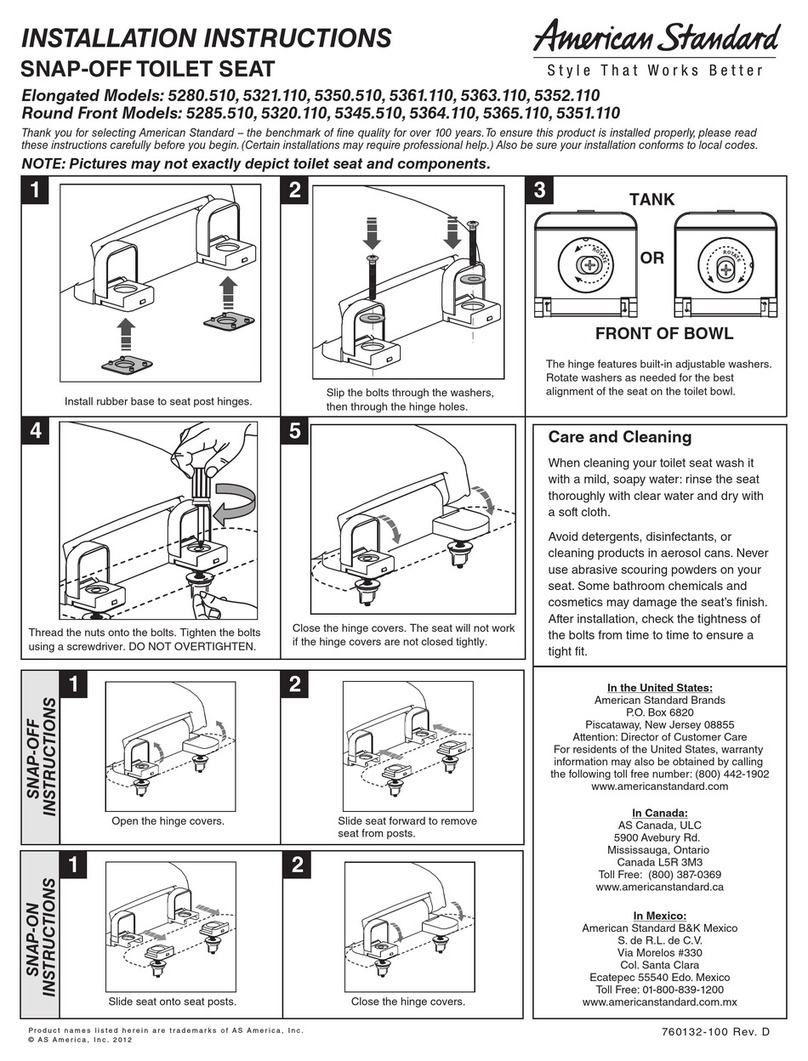 American Standard 5280.510 installation instructions American Standard 5280.510 installation instructions