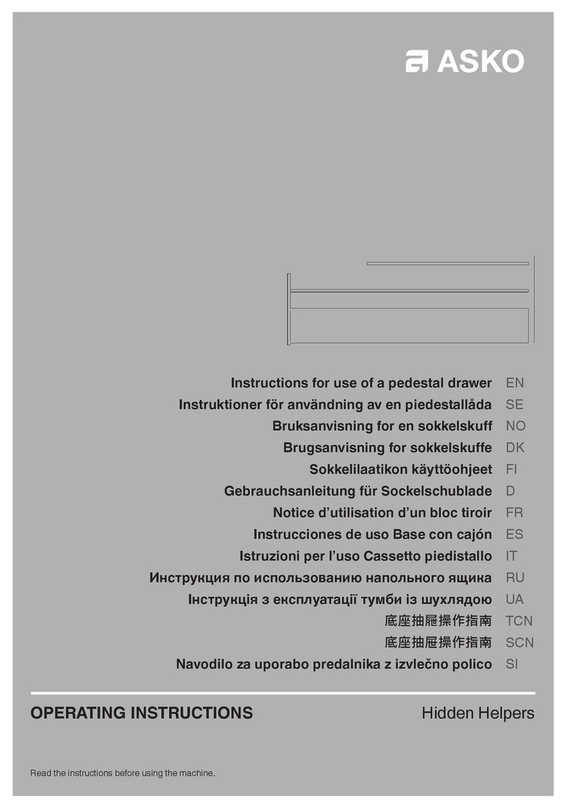 Asko Hidden Helpers Pedestal Drawer User manual