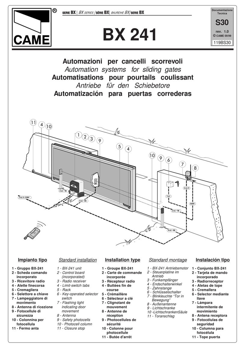 CAME BX Series manual